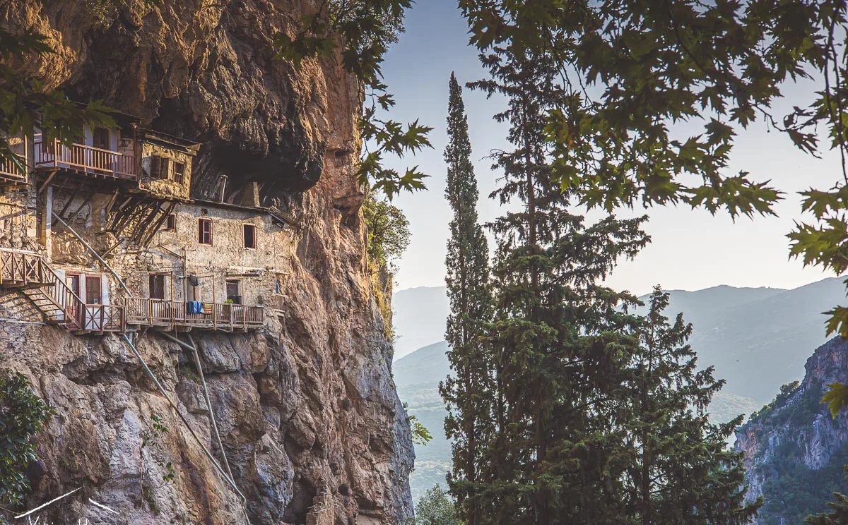 A monastery built into a cliff
