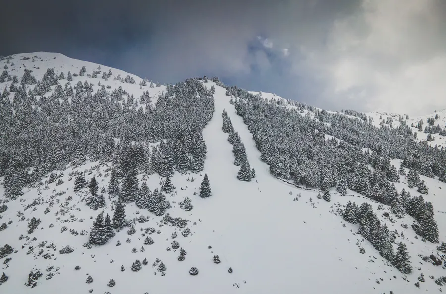 Ski runs and a ridge from above