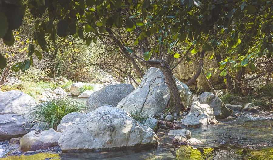 Clear water between rocks